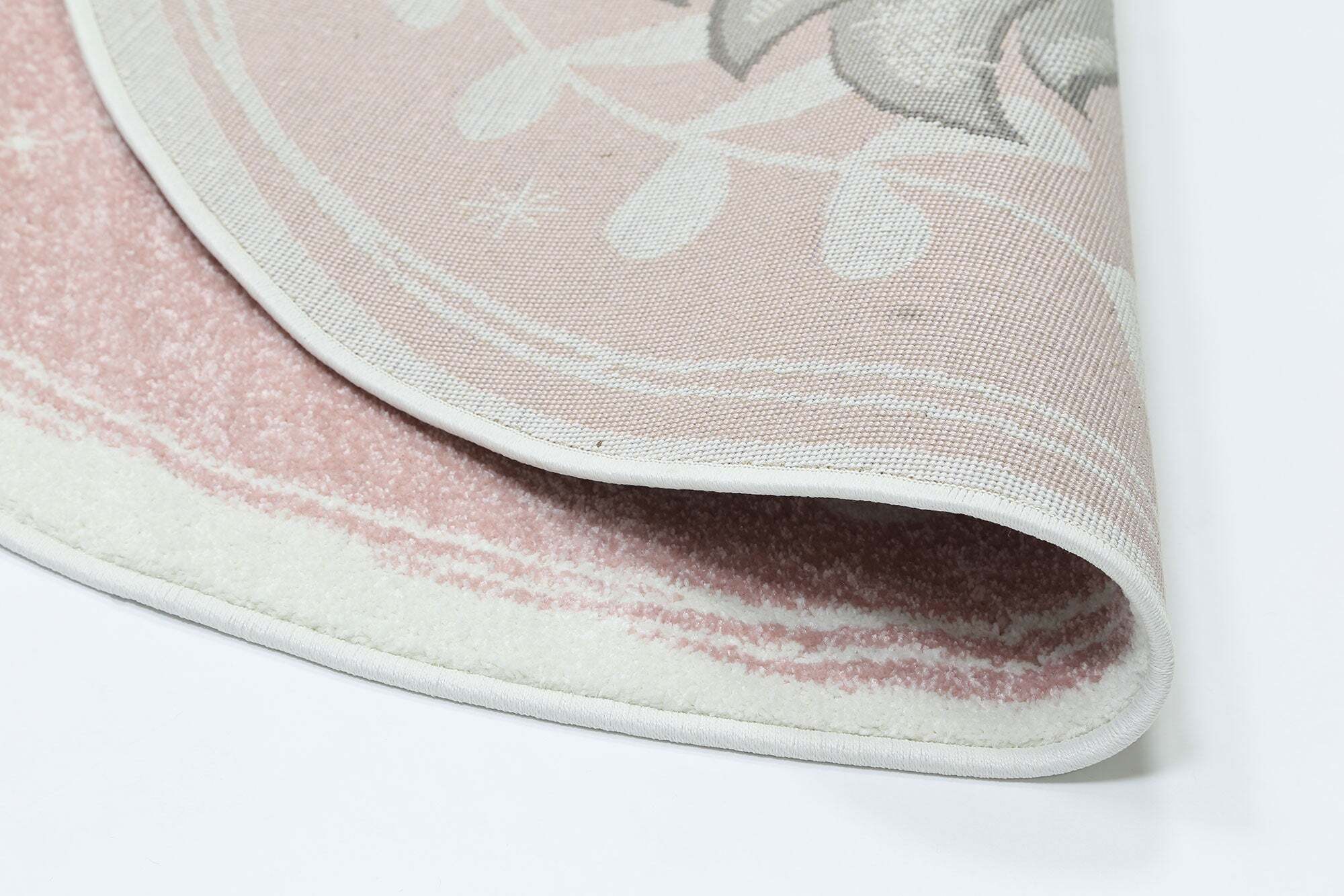 Large View Hello Pink Round Unicorn Kids Rug