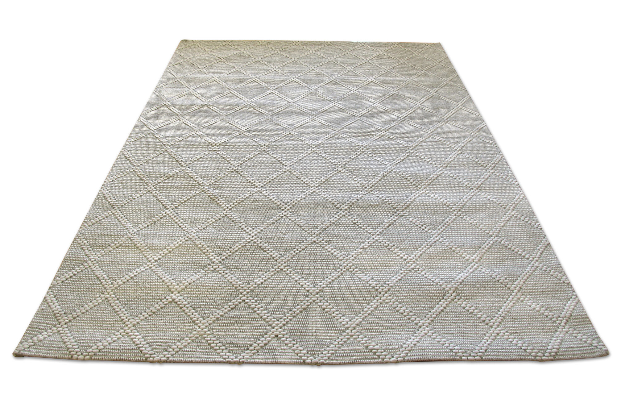 Large View Harper Grey Diamond Wool Rug
