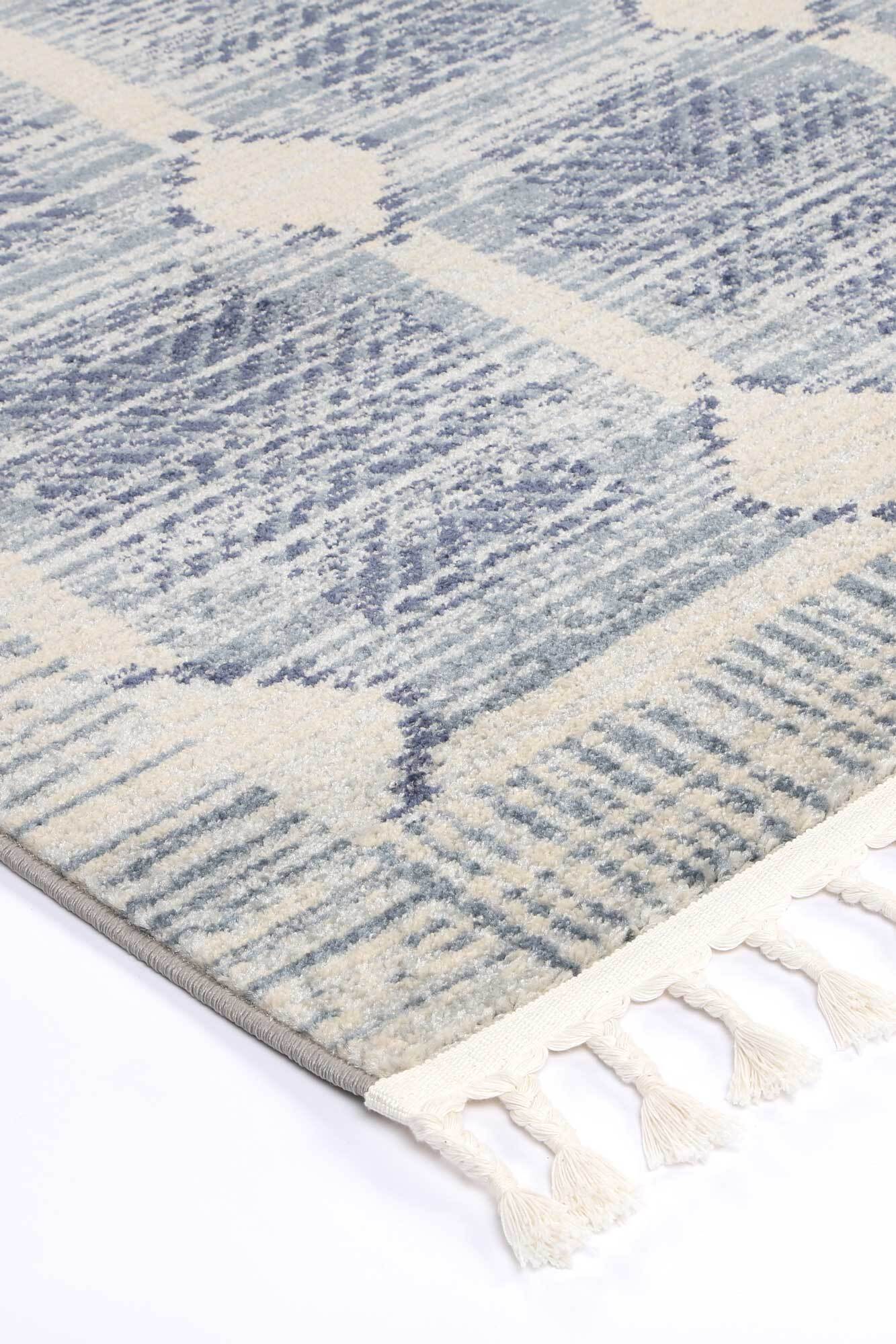 Large View Inti Moroccan Blue Geometric Rug