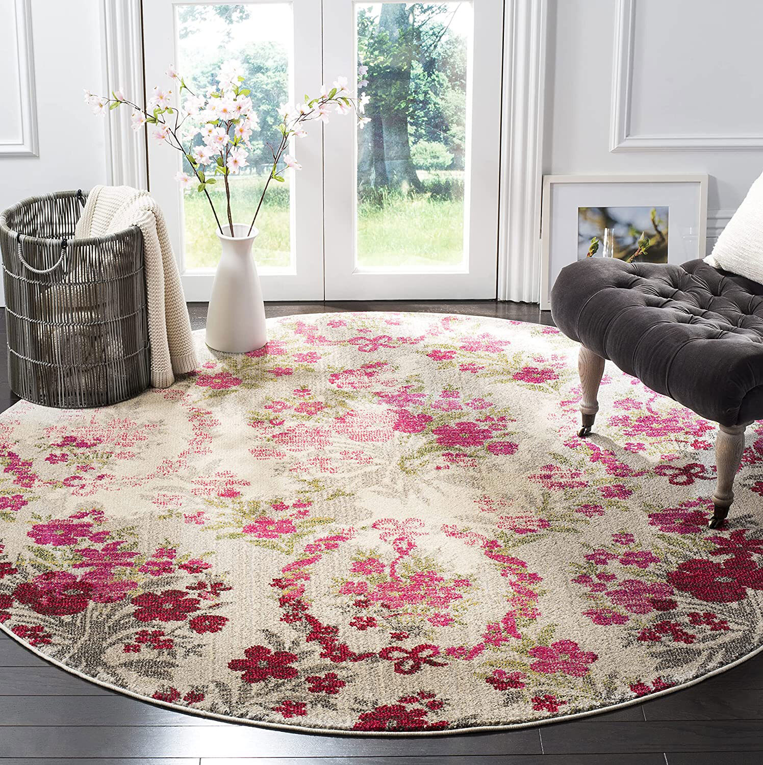 Large View Kara Contemporary Floral Rug