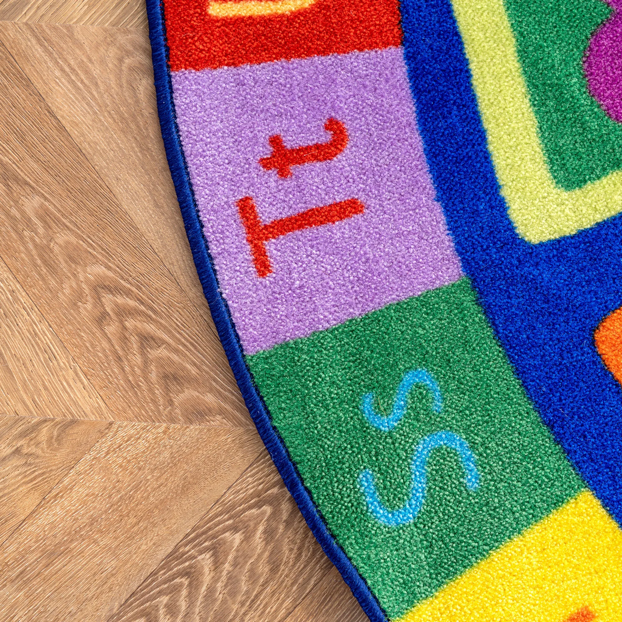 Large View Kids ABC & Numbers Round Rug