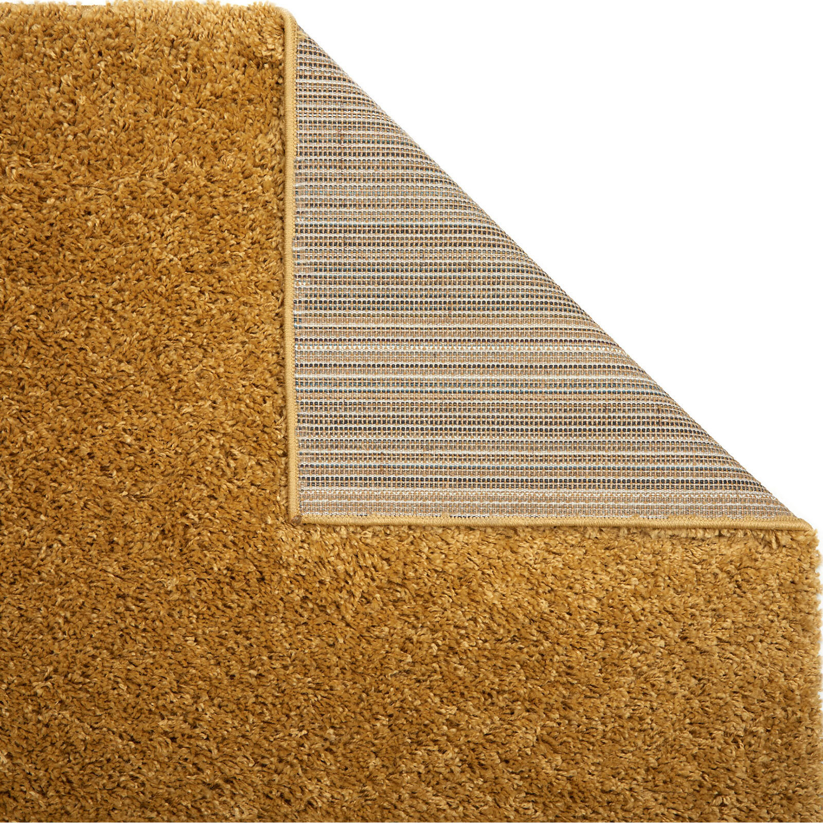 Large View Lara Plain Yellow Shaggy Rug