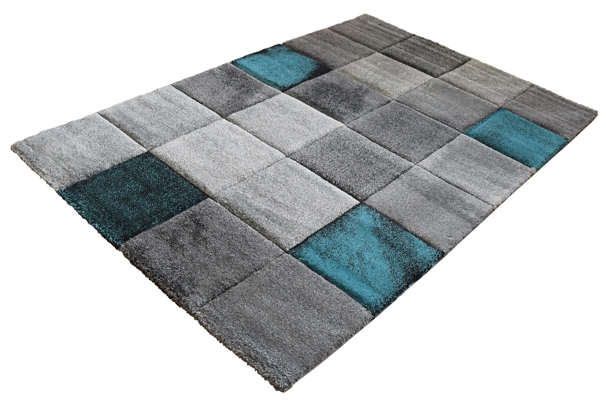 Large View Lucia Carved Square Pattern Rug