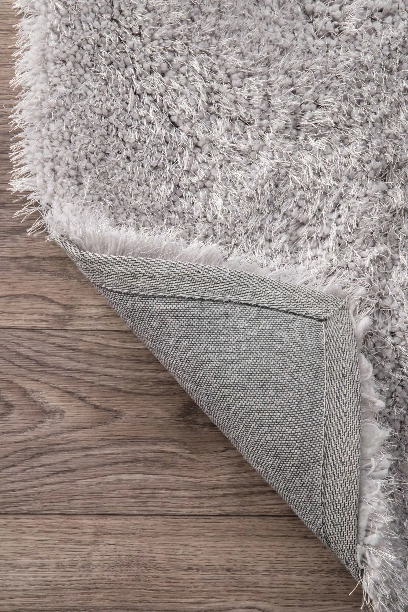 Liam Thick Plain Shaggy Silver Rug