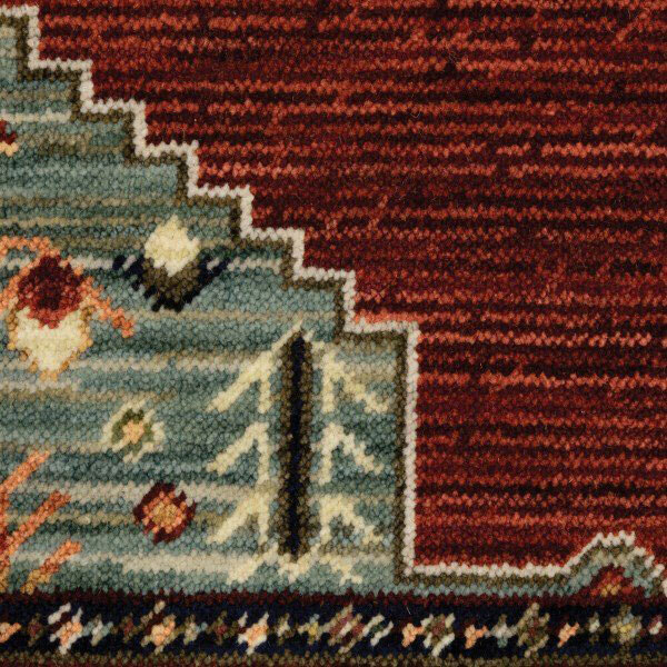 Large View Leah Medallion Fringed Wool Rug