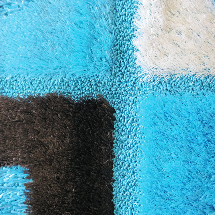 Large View Logan Square Pattern Shaggy Rug