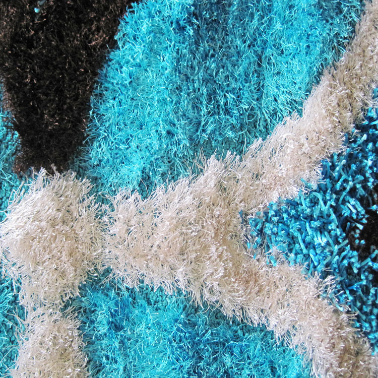 Large View Logan Modern Teal Shaggy Rug