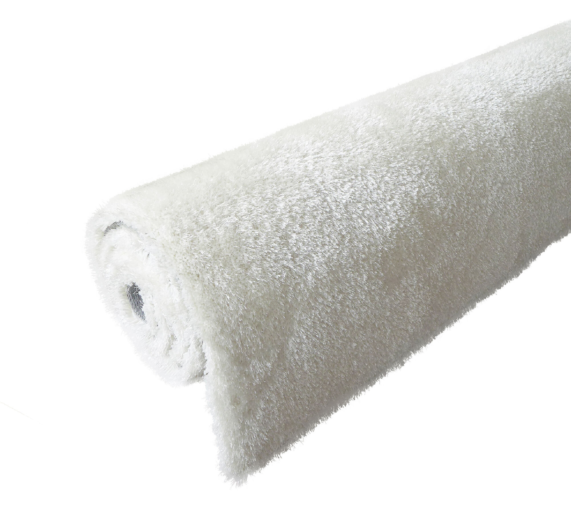 Large View Luxe Plain Ivory Shaggy Rug