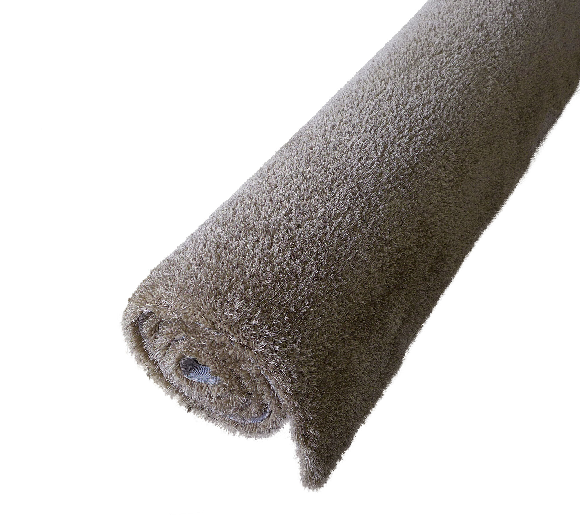 Large View Luxe Plain Brown Shaggy Rug