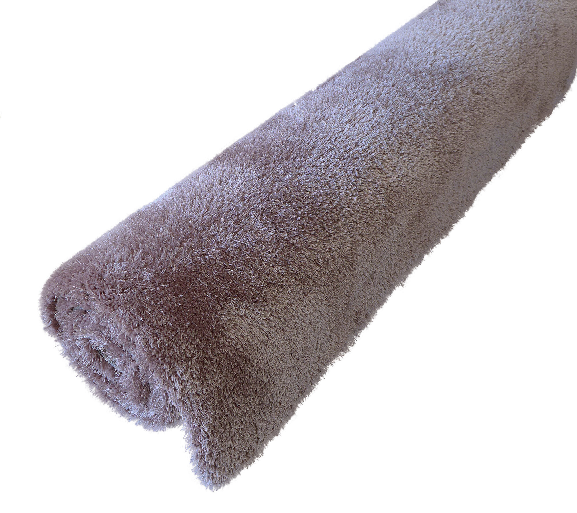 Large View Luxe Plain Lilac Shaggy Rug