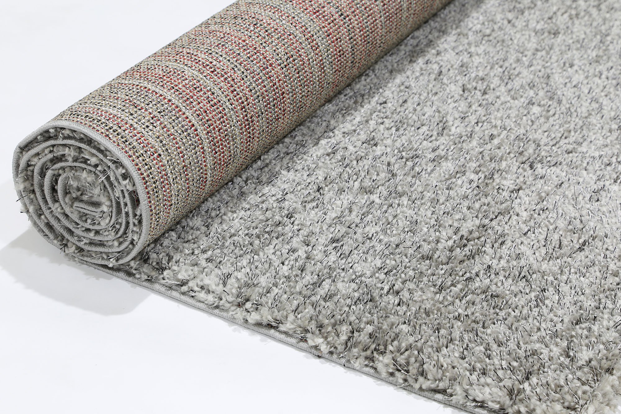 Large View Lusso Thick Plain Grey Shaggy Rug