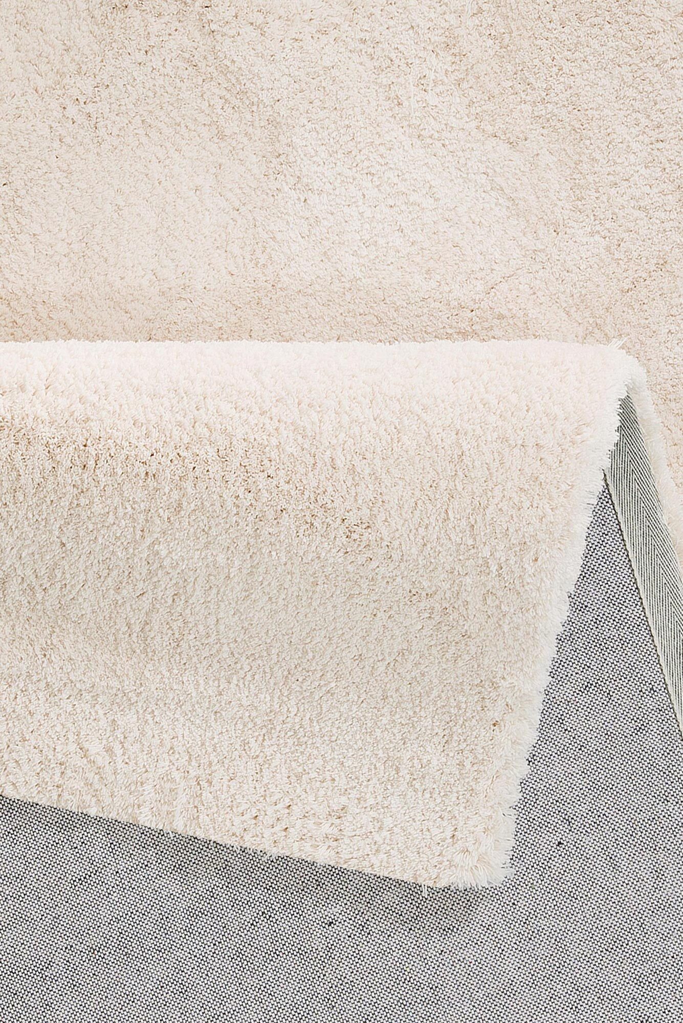 Large View Levis Plain Ivory Thick Shaggy Rug