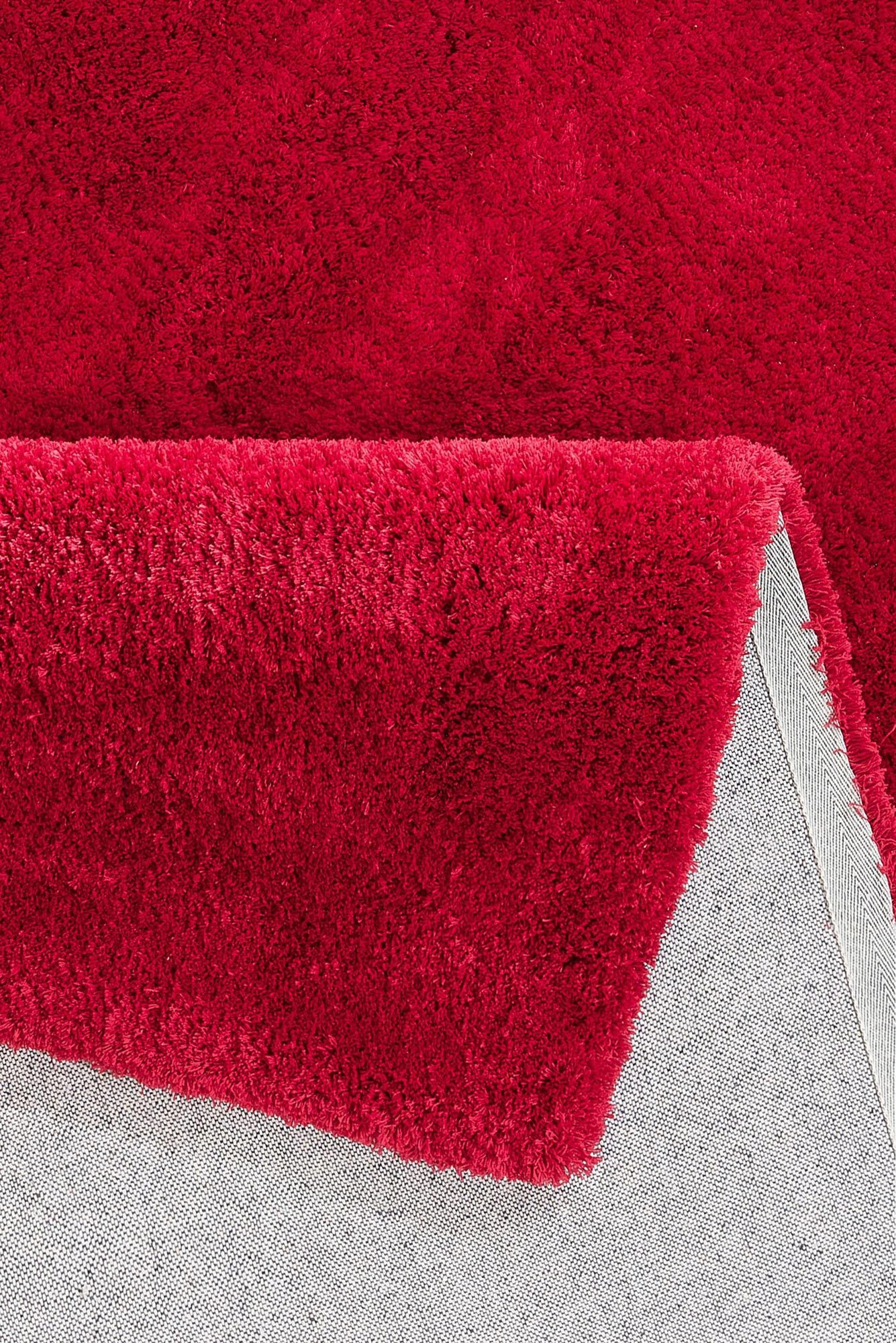 Large View Levis Plain Red Thick Shaggy Rug