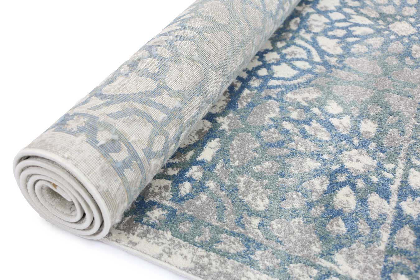 Large View Marco Blue Floral Transitional Rug