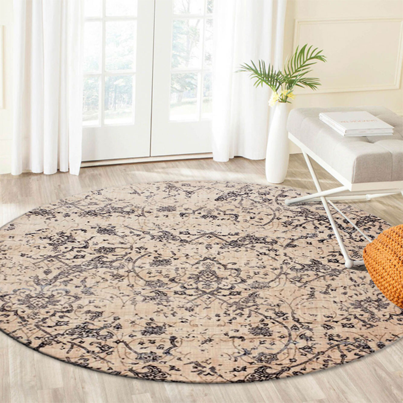 Large View Melanie Contemporary Floral Rug