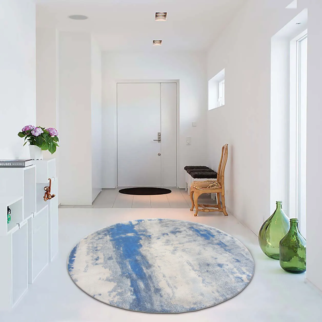 Large View Messi Blue Abstract Monet Rug