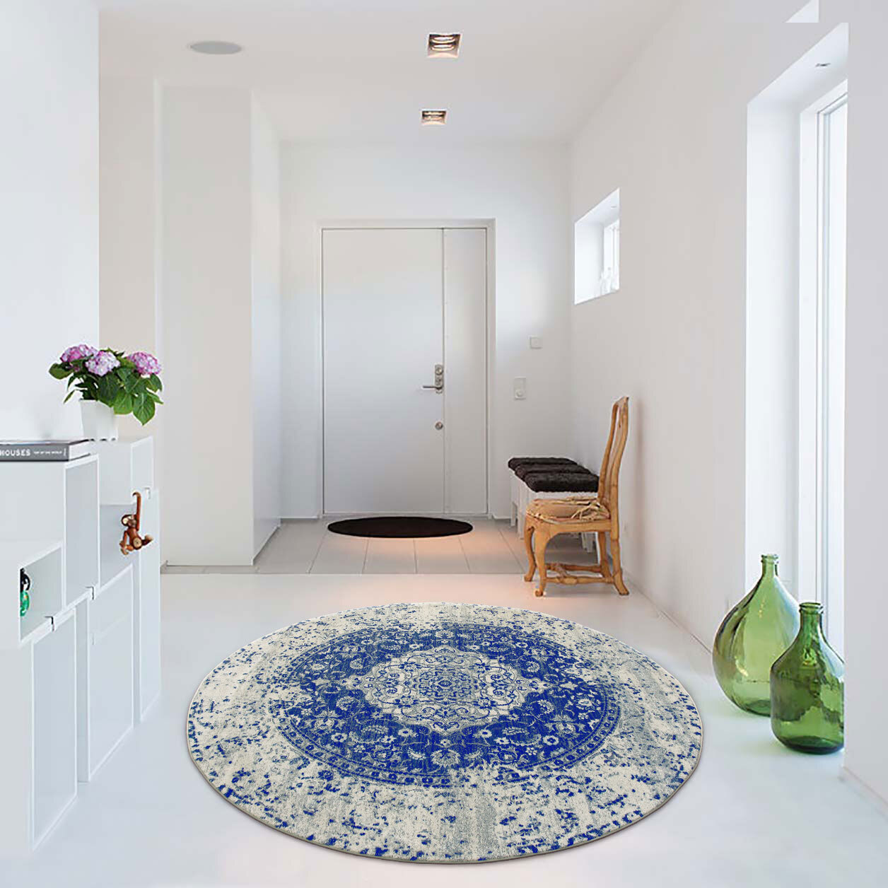 Large View Messi Blue Classic Overdyed Rug