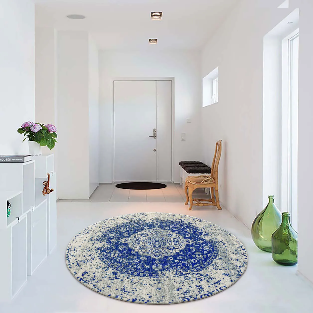 Large View Messi Blue Classic Overdyed Rug