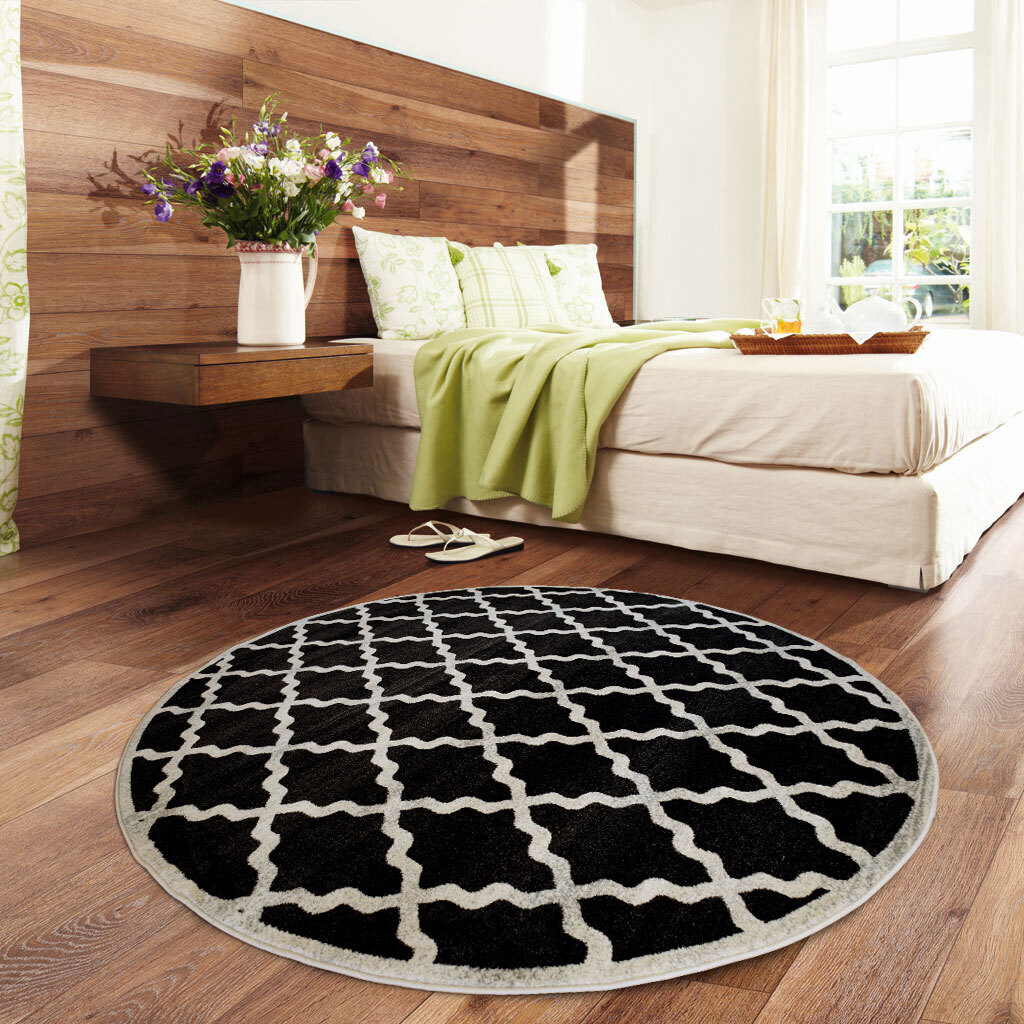 Messi Black Moroccan Trellis  Rug