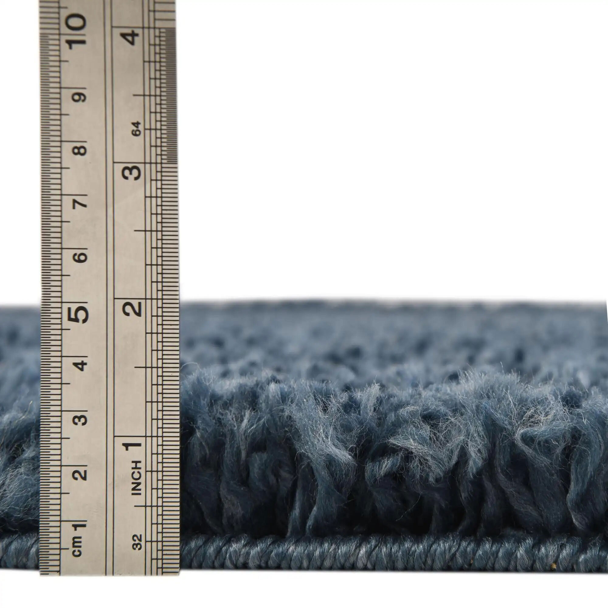Large View Monty Plain Blue Thick Shaggy Rug