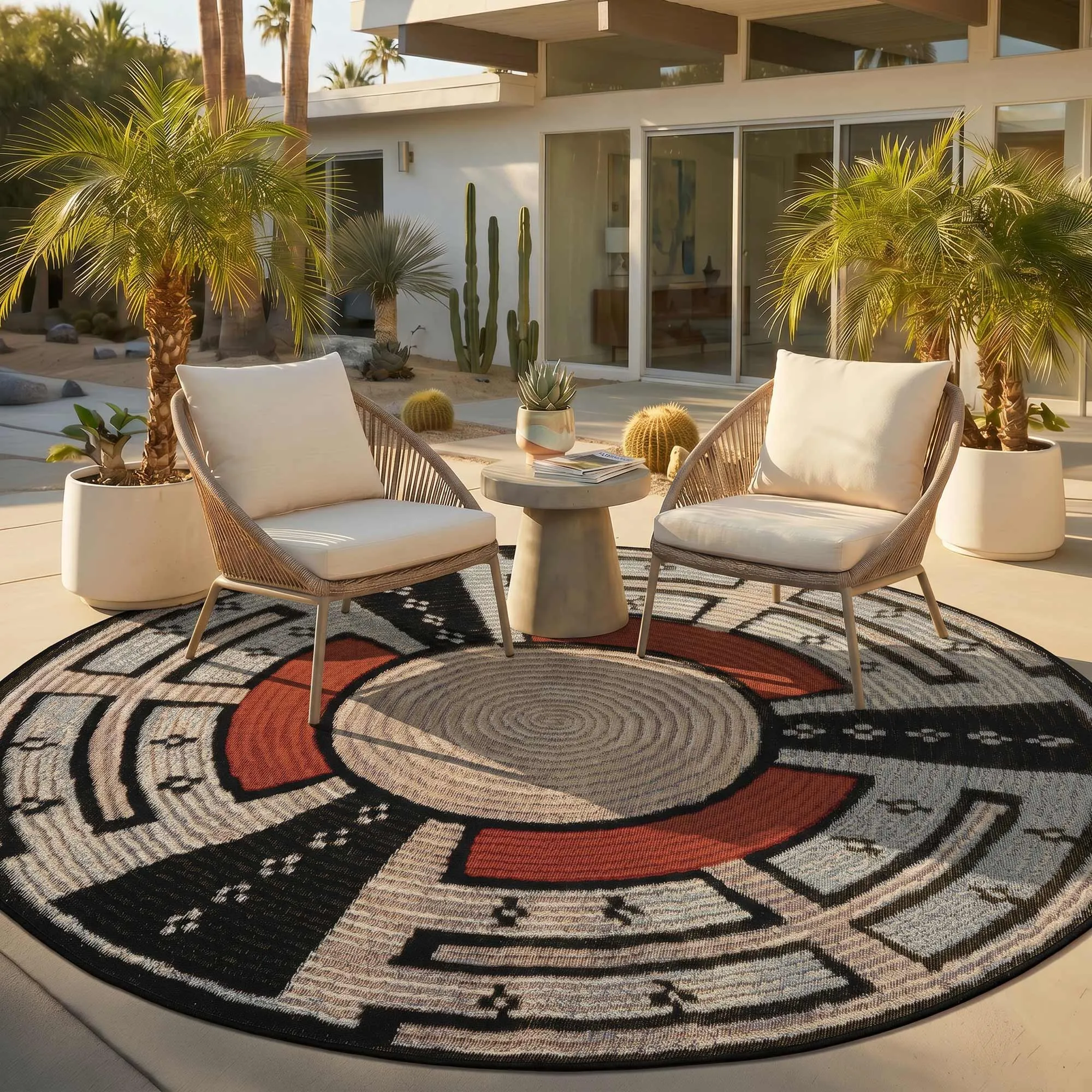 Mystique Geometric Round Rug