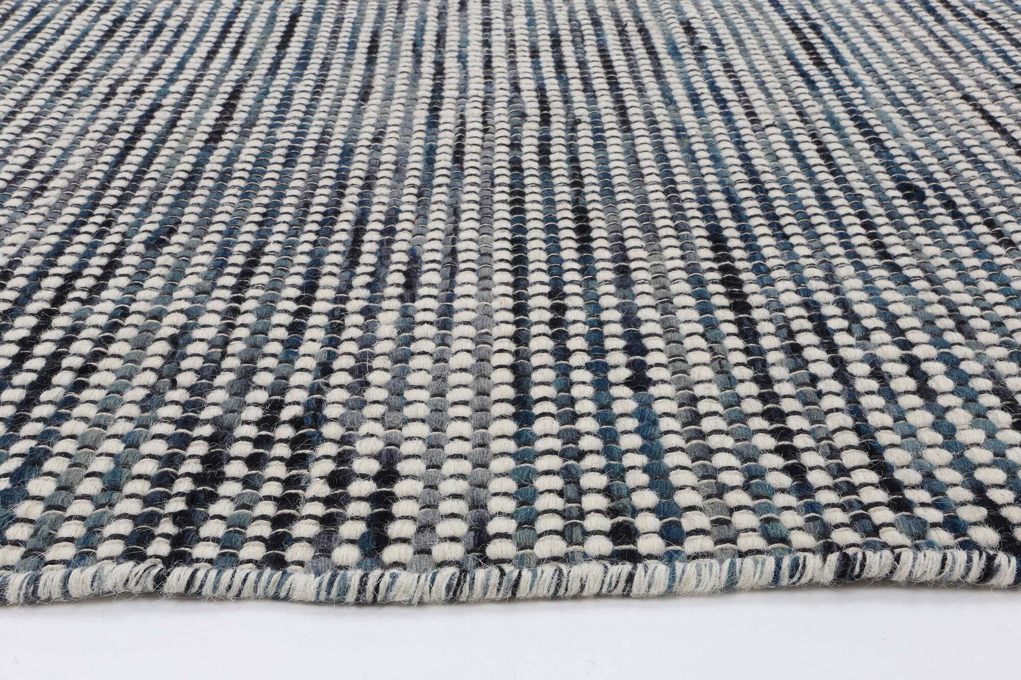 Natura Teal Wool Flatweave Rug