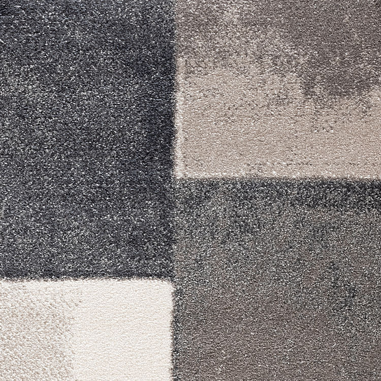 Large View Orel Grey Square Pattern Rug