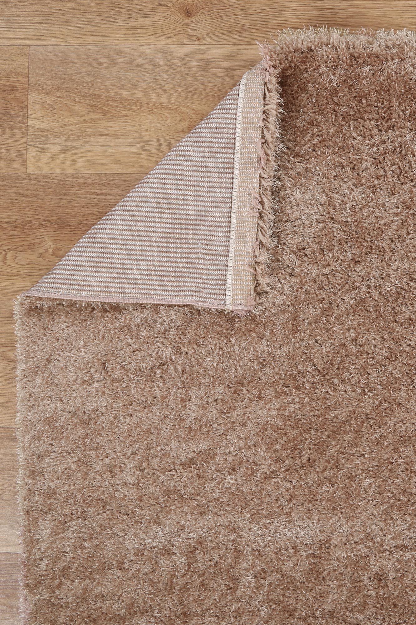 Large View Palace Plain Beige Shaggy Rug