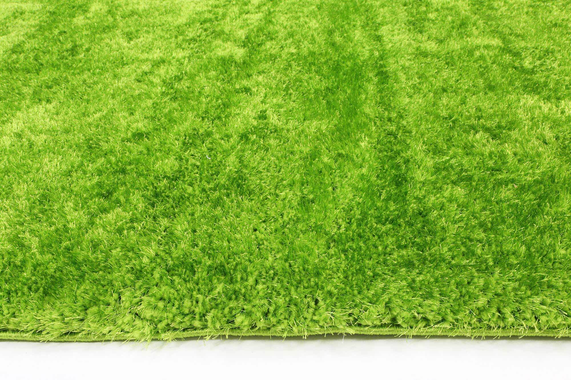 Palace Plain Green Shaggy Rug