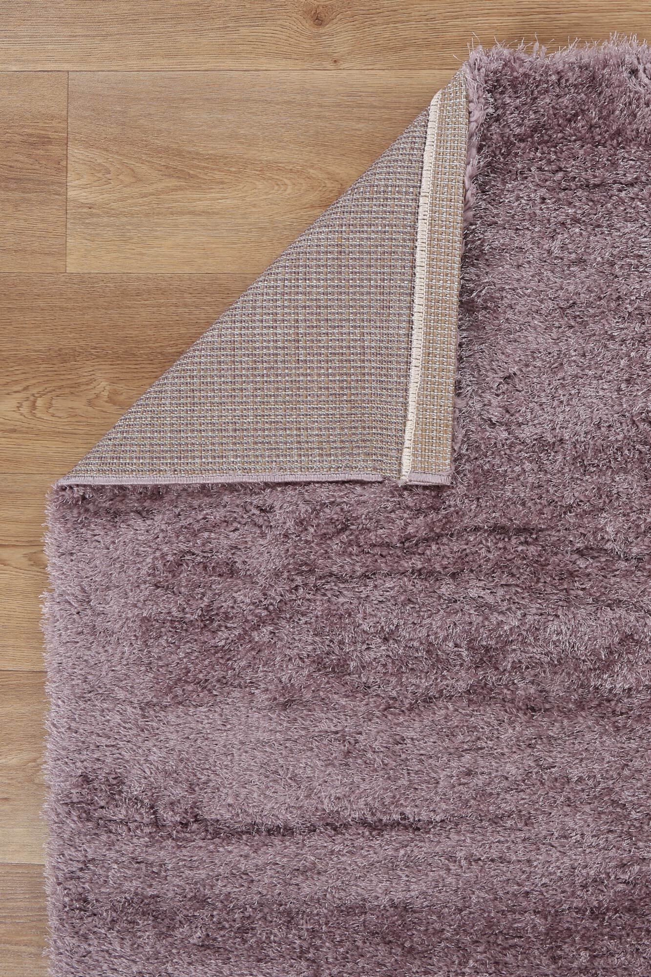 Large View Palace Plain Purple Shaggy Rug