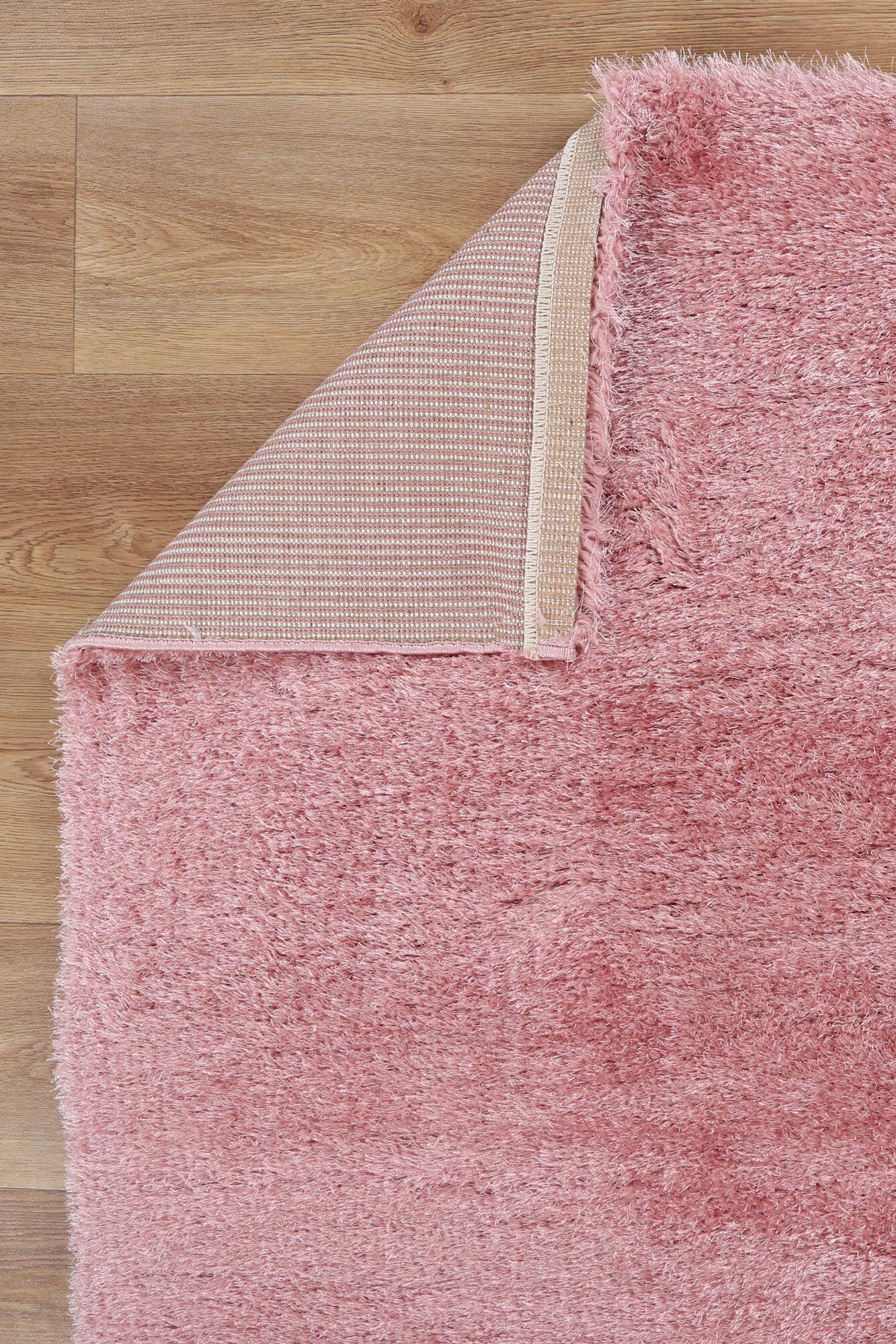 Large View Palace Thick Plain Pink Shaggy Rug