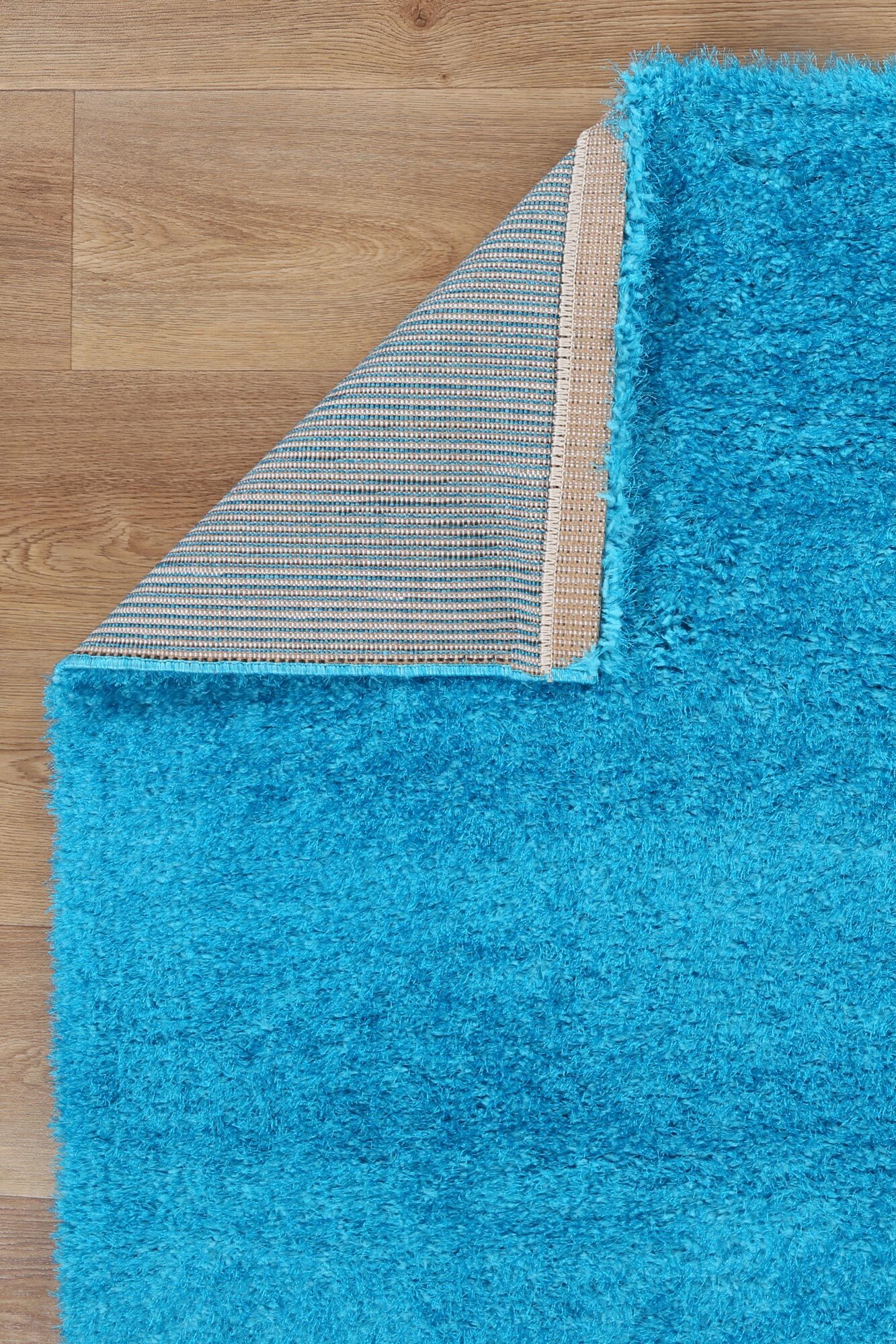 Large View Palace Plain Teal Shaggy Rug