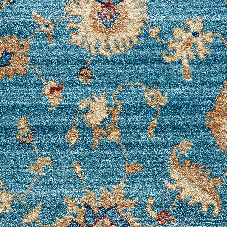 Large View Parker Blue Oriental Fringed Rug
