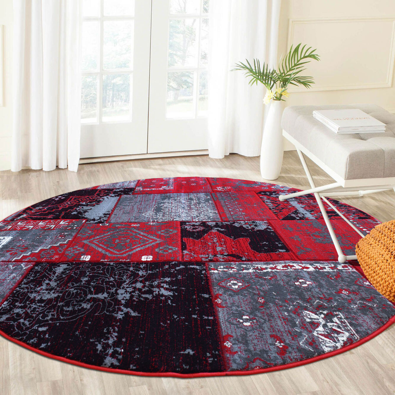 Paris Patchwork Rug Red Rugs Free Shipping Available