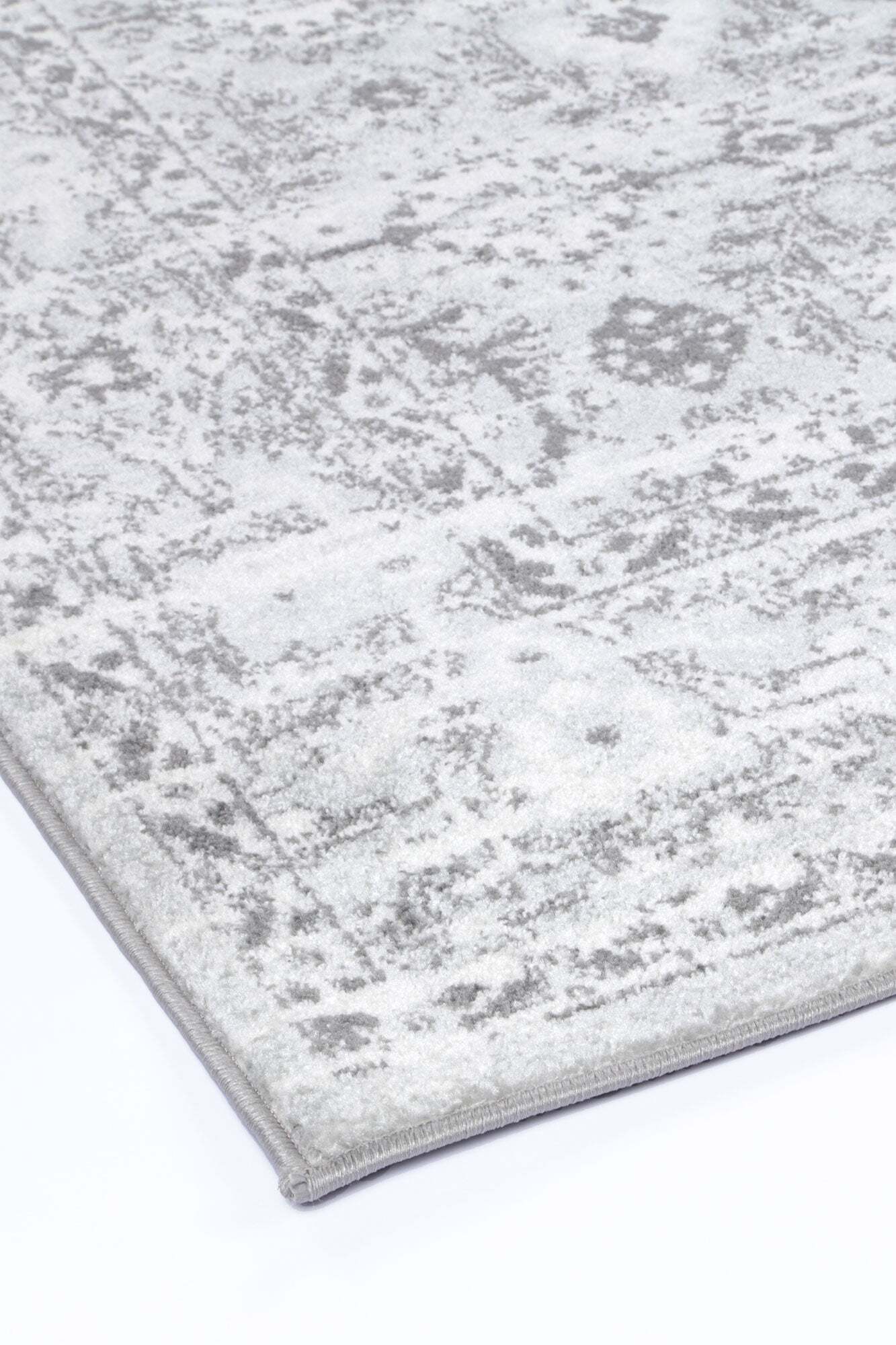 Large View Peri Grey Traditional Border Rug