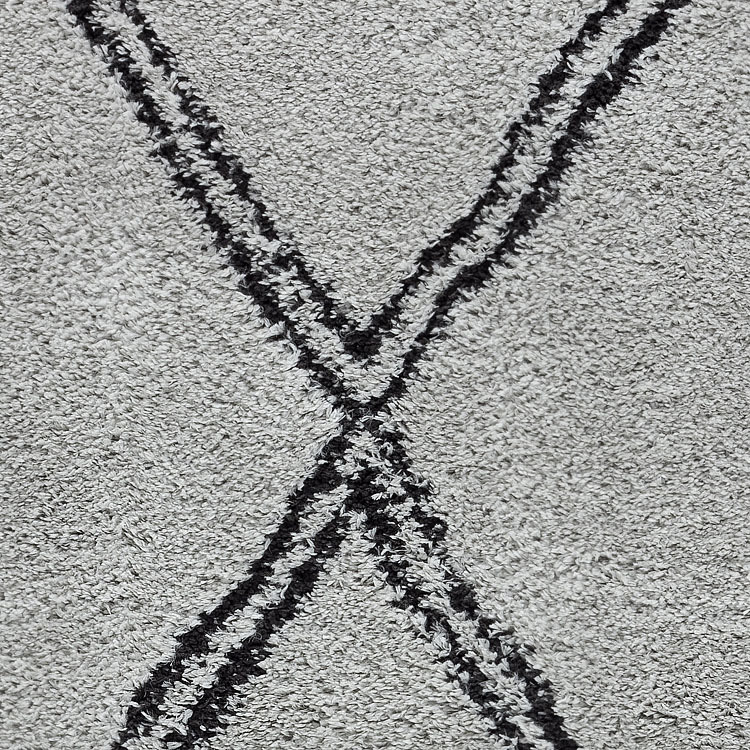 Large View Salem Grey Moroccan Shaggy Rug
