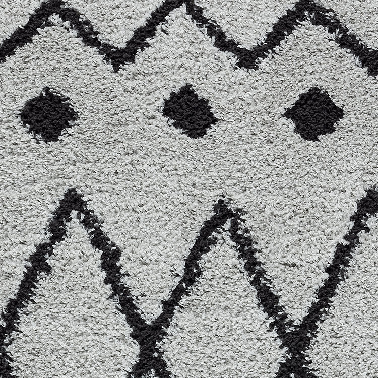 Large View Salem Grey Moroccan Shaggy Rug
