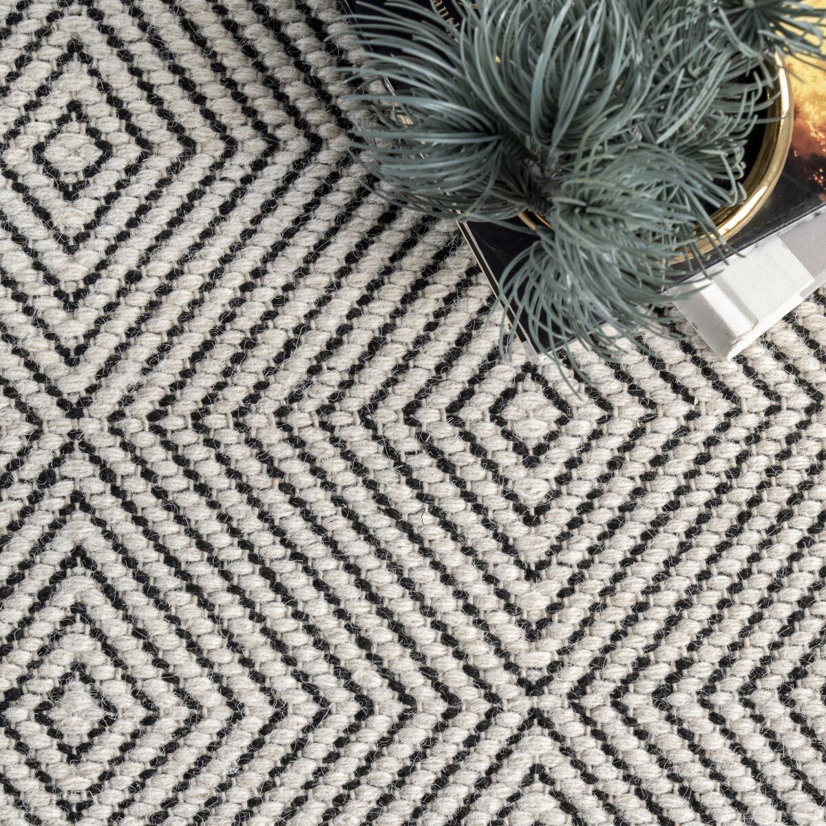 Large View Scandi Ivory Flatweave Wool Rug
