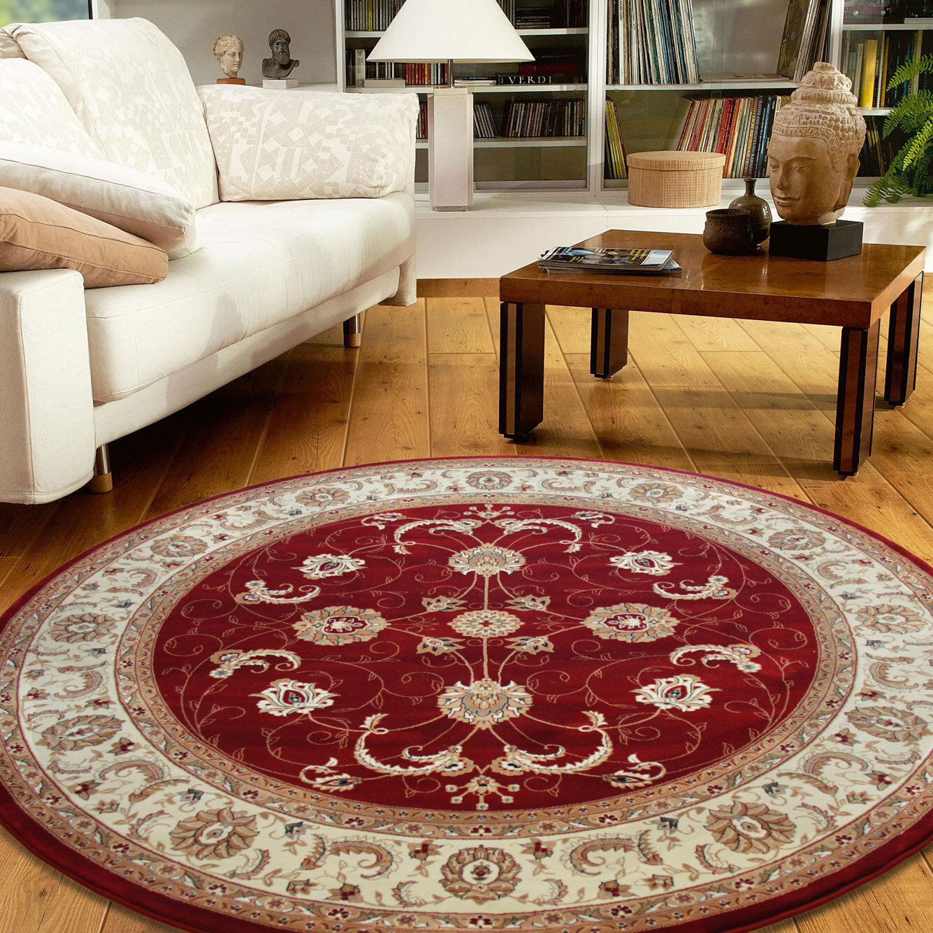 Large View Star Red Traditional Oriental Rug