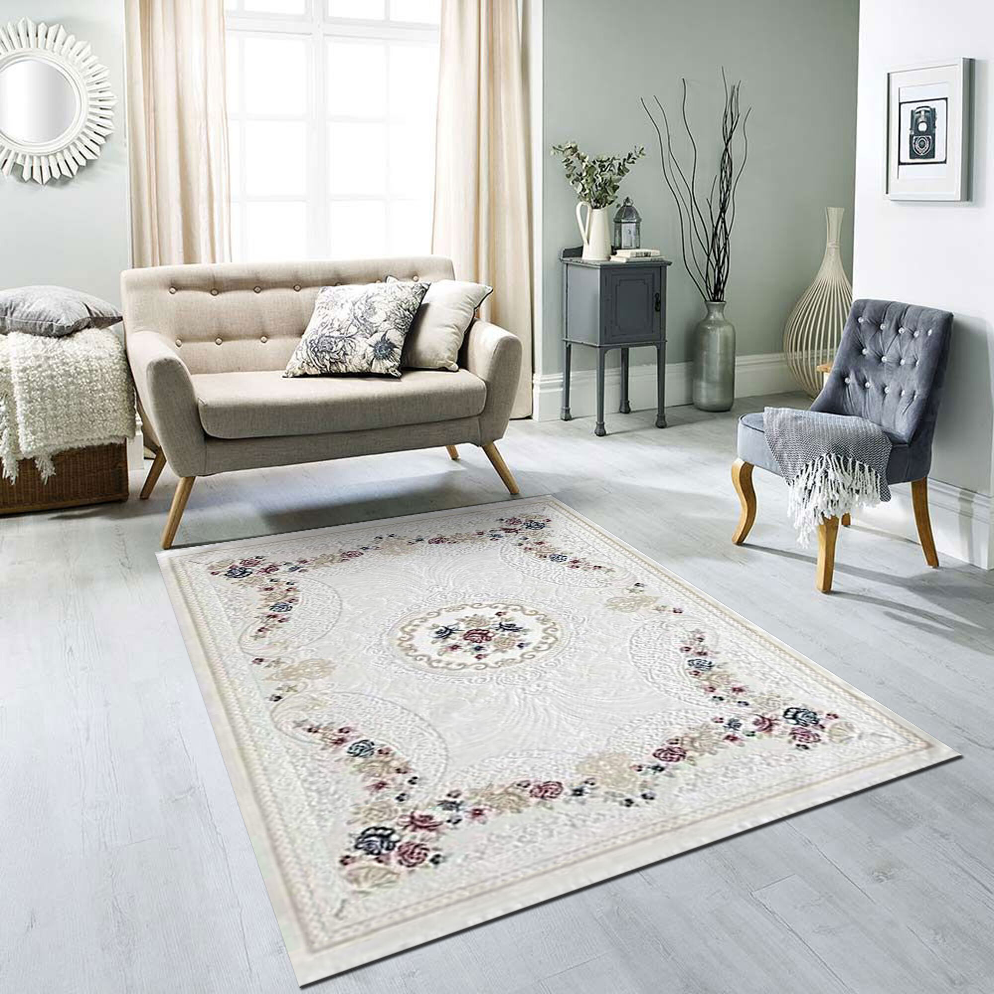 Sadie Classic Floral Aubusson Rug