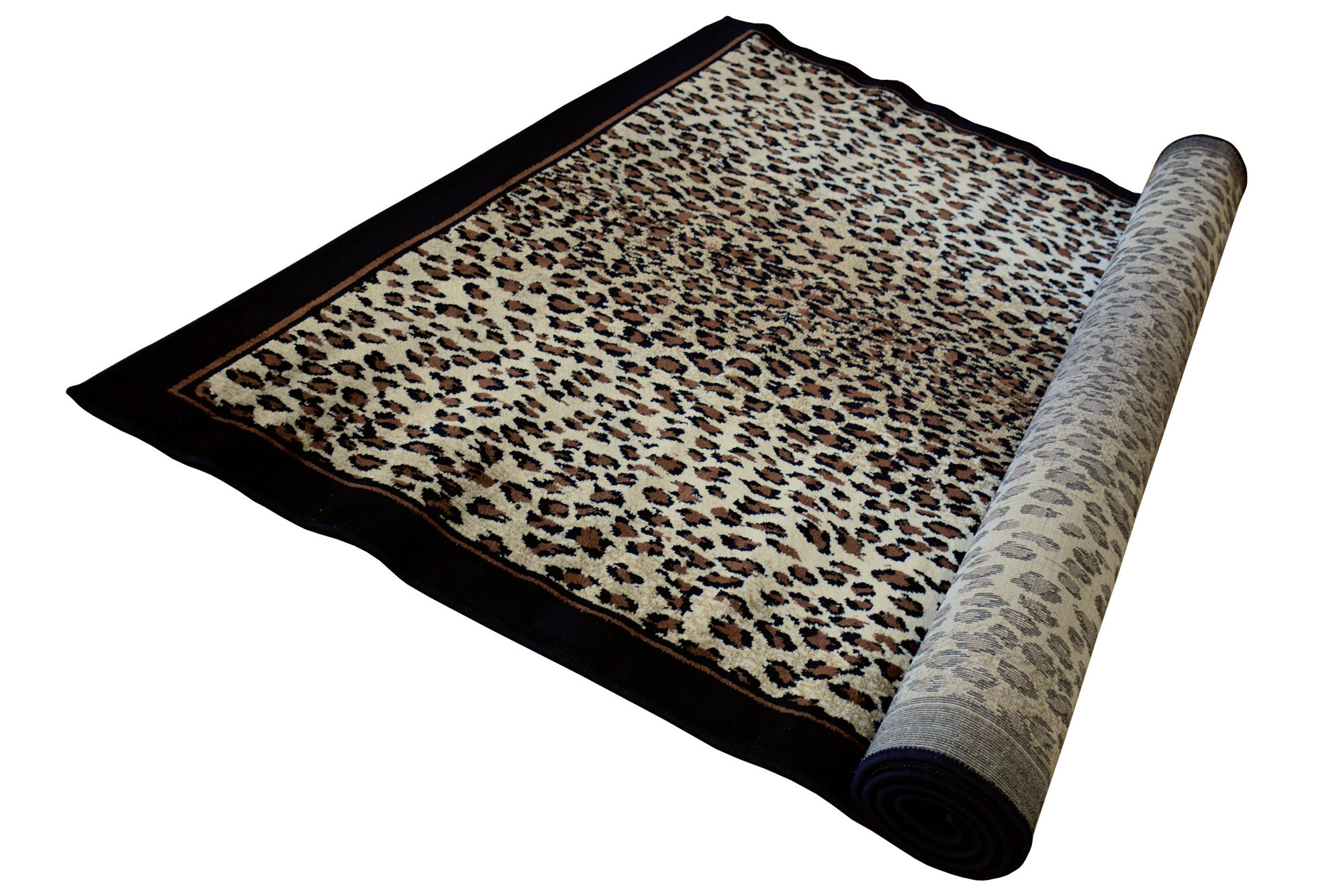 Large View Safari Leopard Animal Print Rug