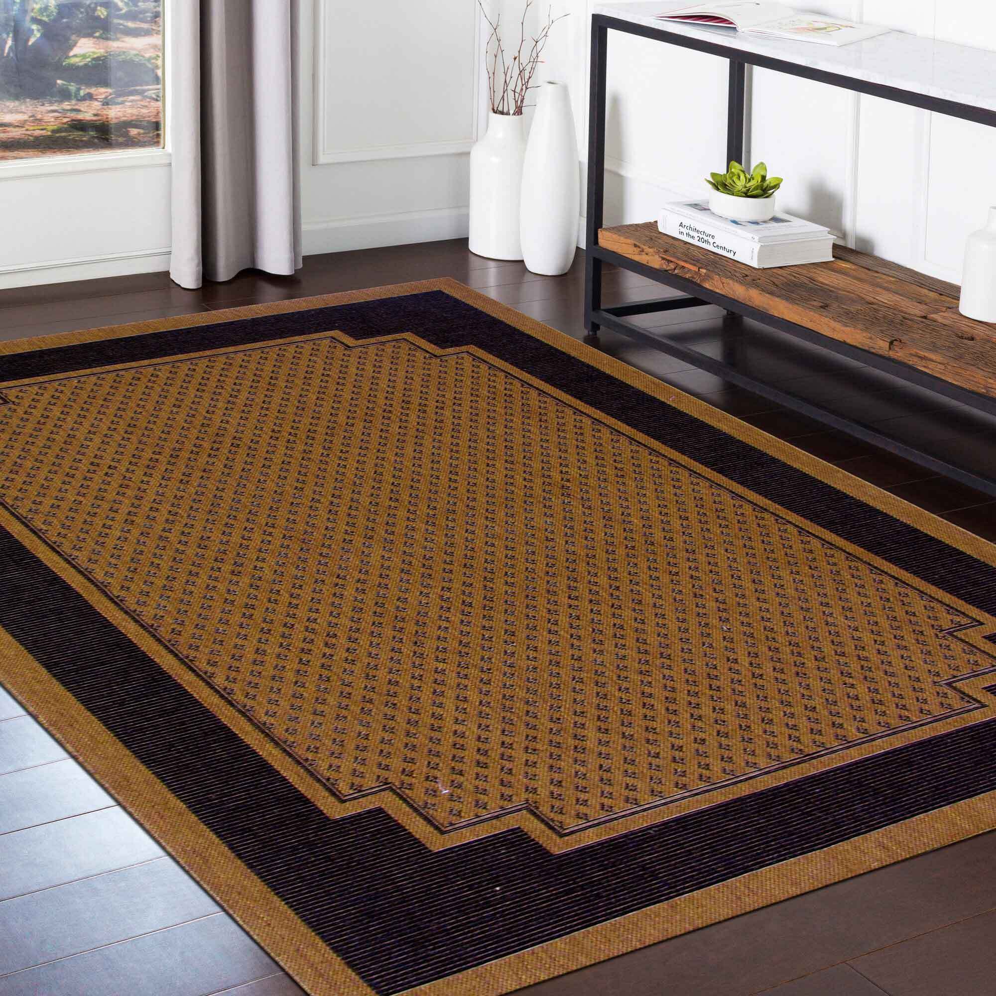 Large View Storm Flatweave Border Rug