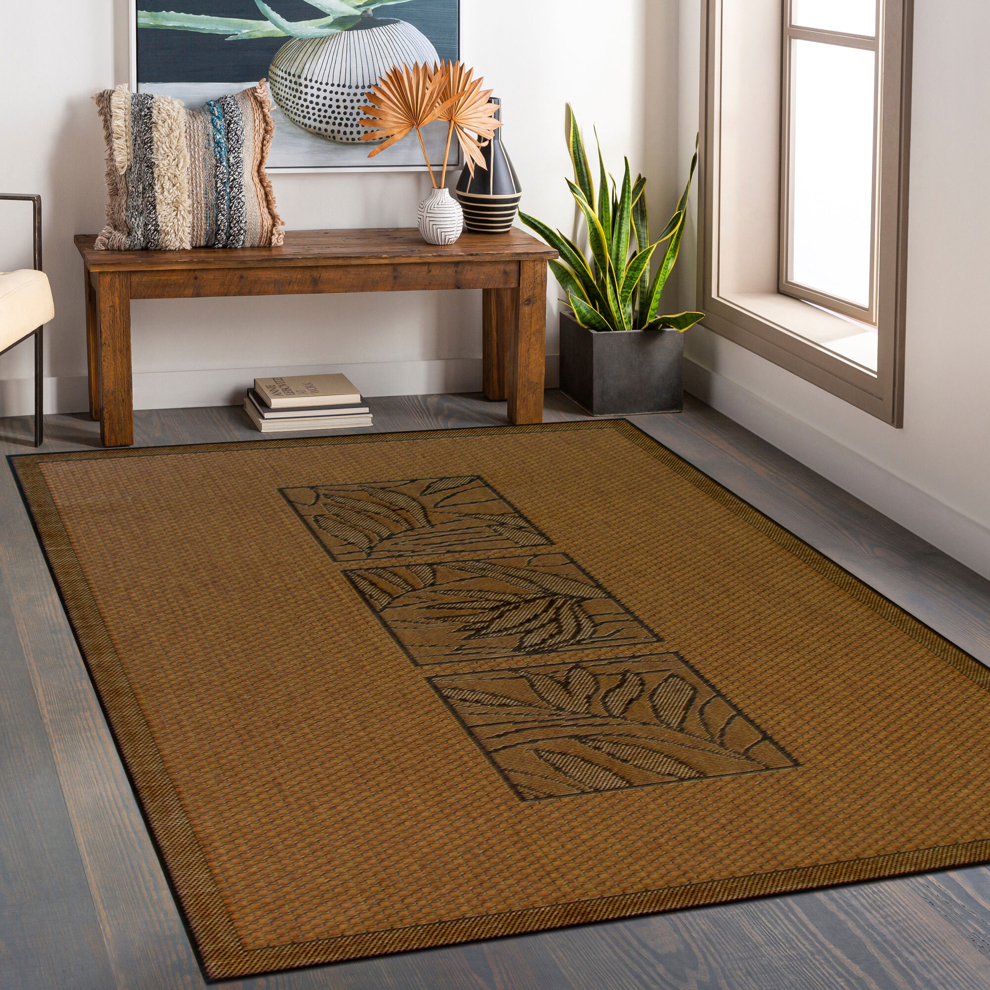 Large View Storm Floral Indoor Outdoor Rug