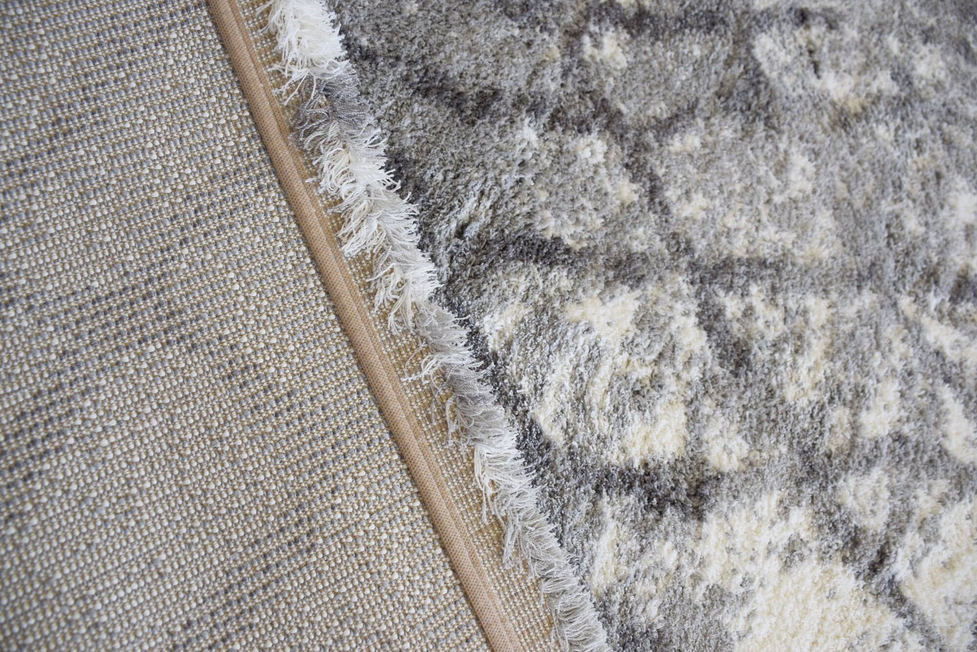 Saffron Grey Moroccan Shaggy Rug