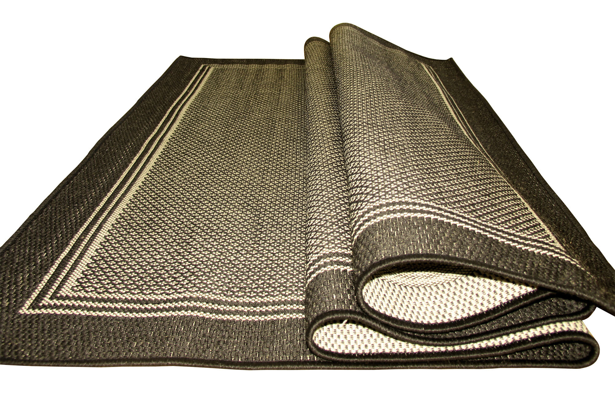 Large View Storm Plain Border Flatweave Rug
