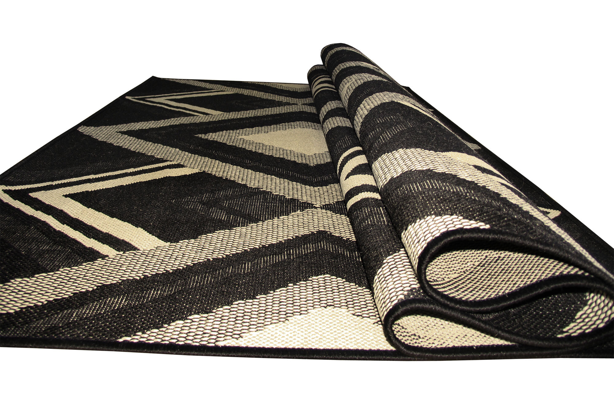 Storm Black Diamond Pattern Rug