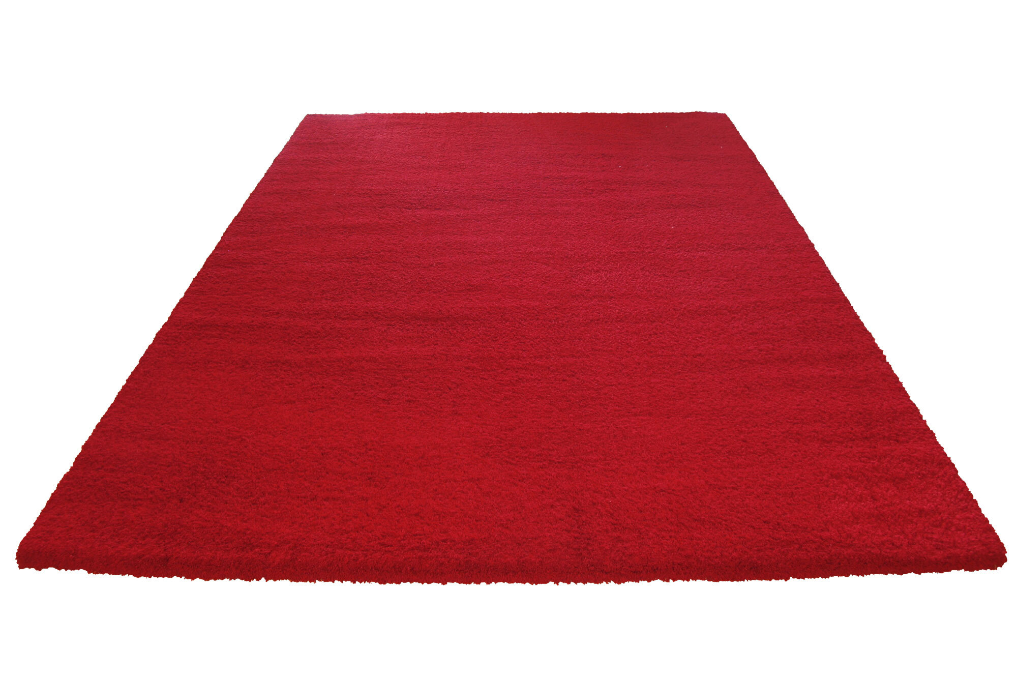 Large View Soft Plain Red Thick Shaggy Rug