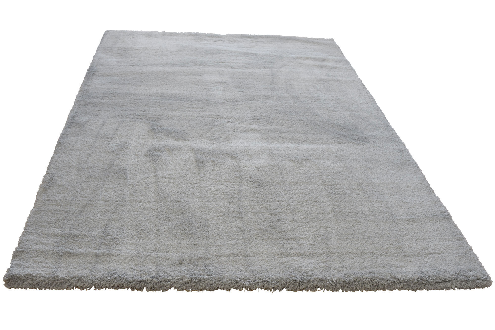 Large View Soft Plain Grey Thick Shaggy Rug