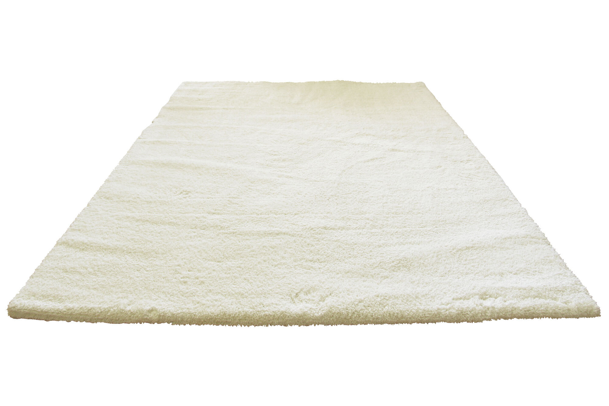 Large View Soft Plain White Thick Shaggy Rug