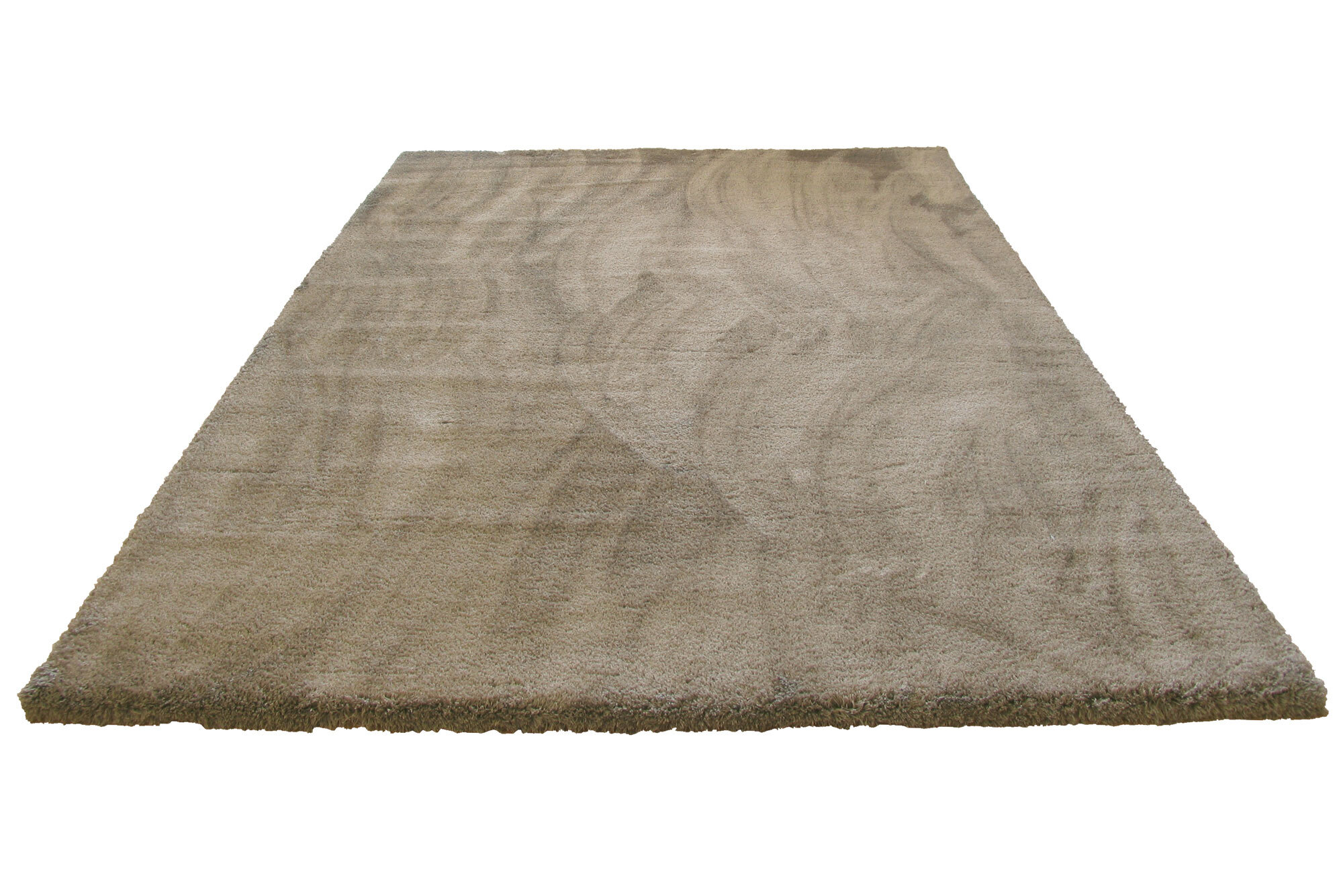 Large View Soft Plain Brown Thick Shaggy Rug